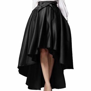 Choices Black High-Low Satin Skirt